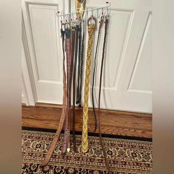 LIKE NEW Smooth Dark Brown Braided Leather Belt - Picture 6 of 9